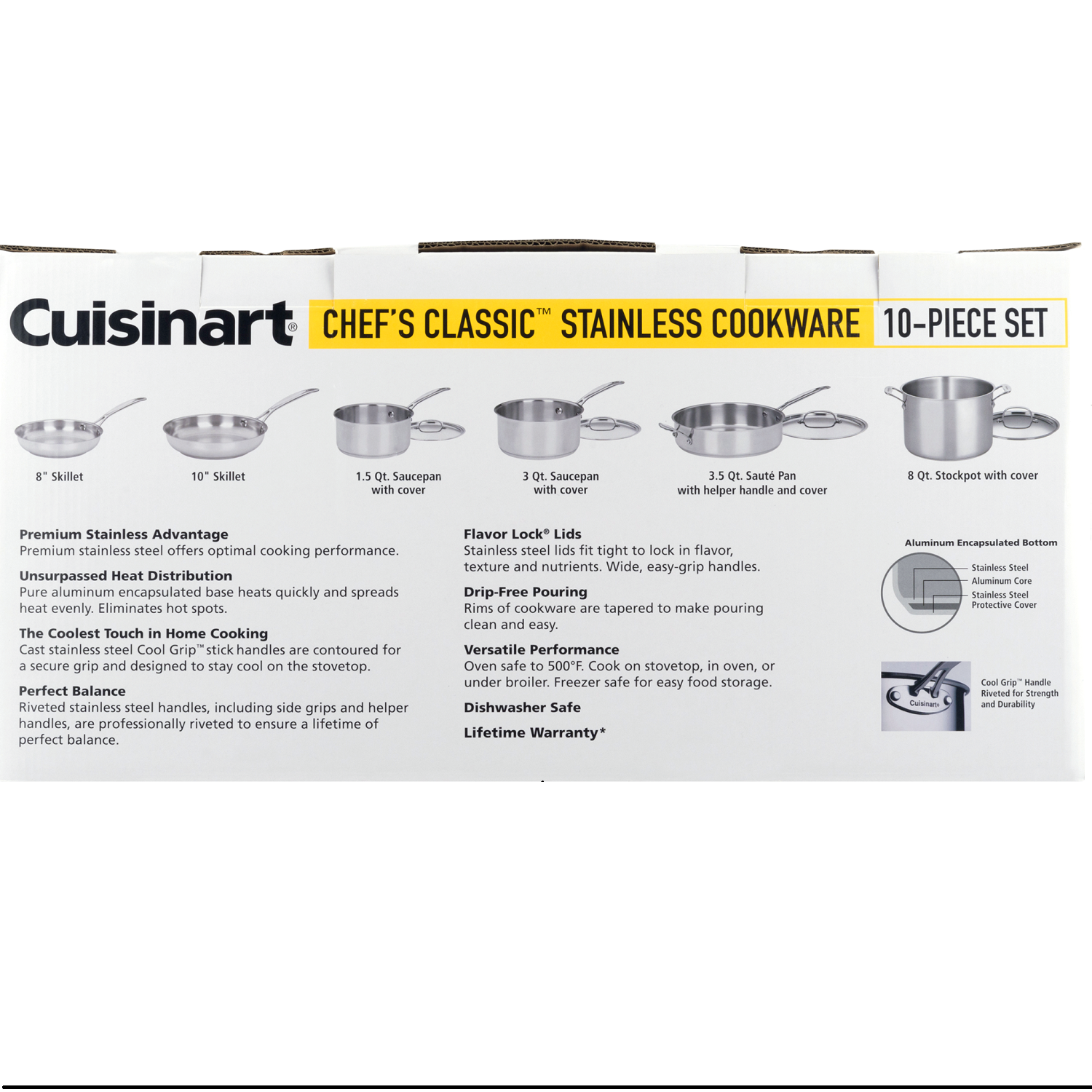 Cuisinart Chef's Classic Stainless Cookware - 10 Piece, 10.0 PIECE(S)