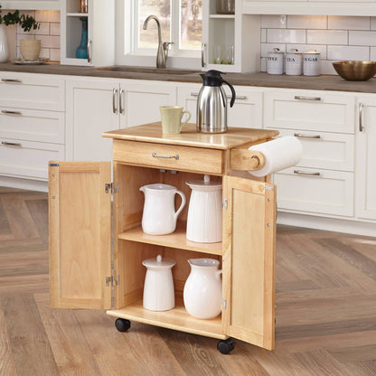Home Styles Solid Wood Kitchen Cart, Natural